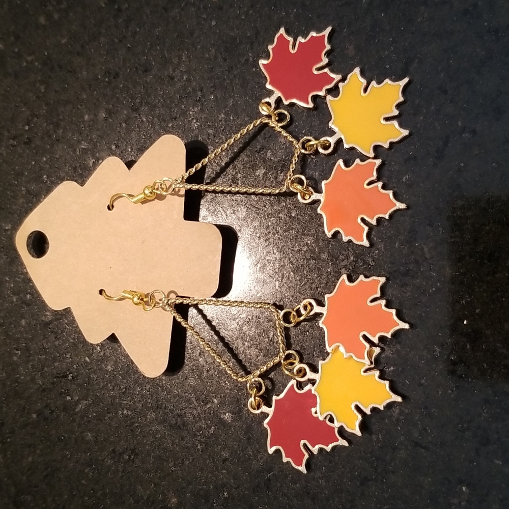 Handmade Fall Leaves Earrings